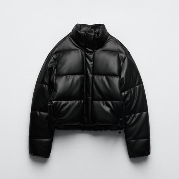 Zara 자라 페이크 레더 패딩 점퍼