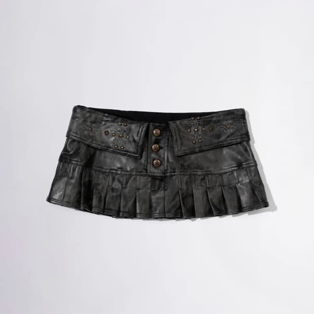 스컬프터 레더 마이크로 스커트