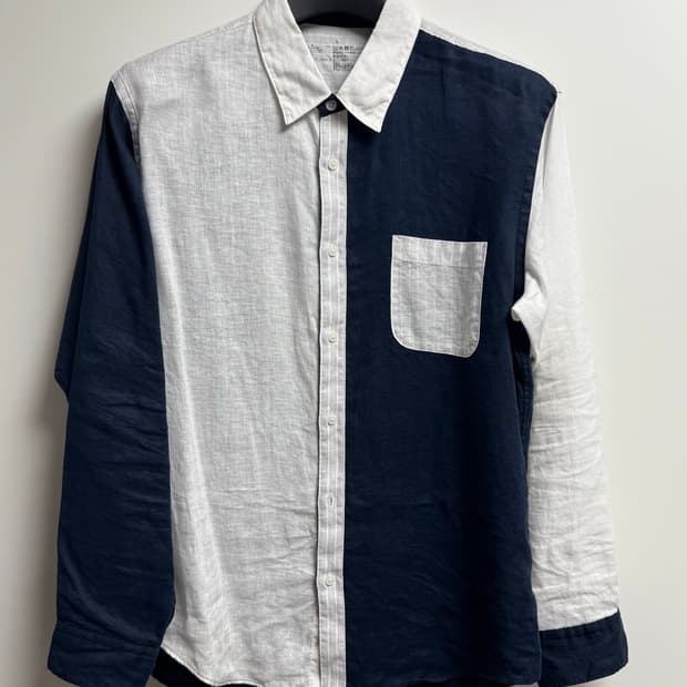 무인양품 Remuji 리무지 패치워크 리넨 셔츠