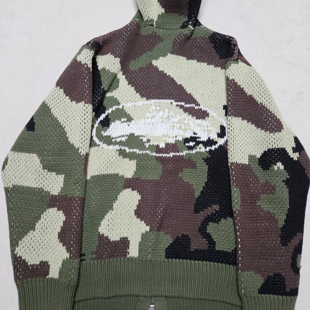 [XL] 코르테이즈 카모 니트 후드집업