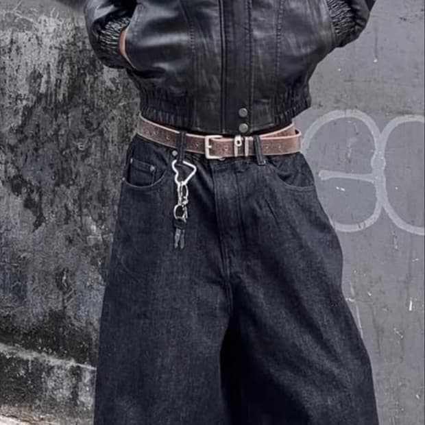 빈티지 크롭 레더 자켓