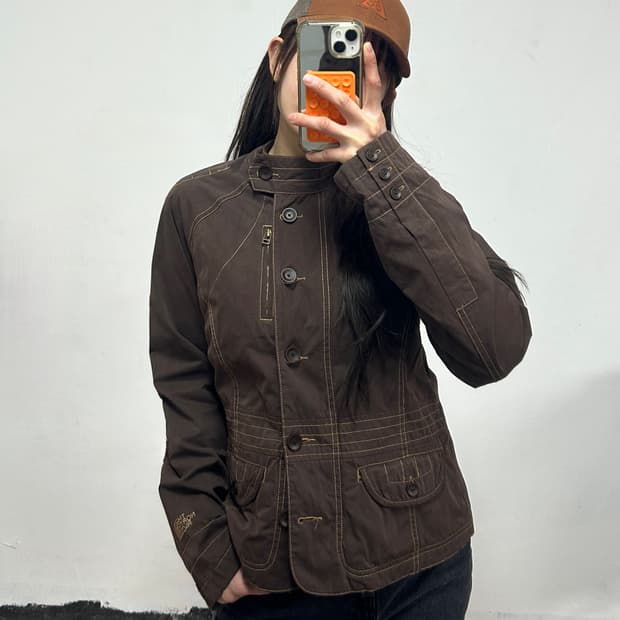 노스페이스 일판 절개 포인트 브라운 자켓