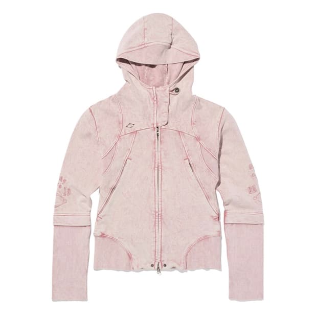 미스치프 컷 오프 후드 워시드 핑크 브라운 (L)