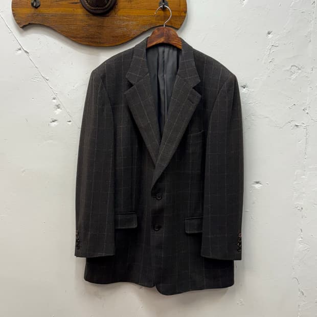 L) Aquascutum Plaid Tailored Jacket