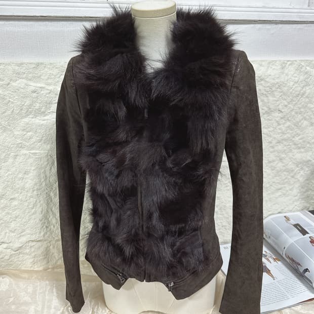 빈티지 veromoda 폭스퍼 여우털 되지가죽자켓