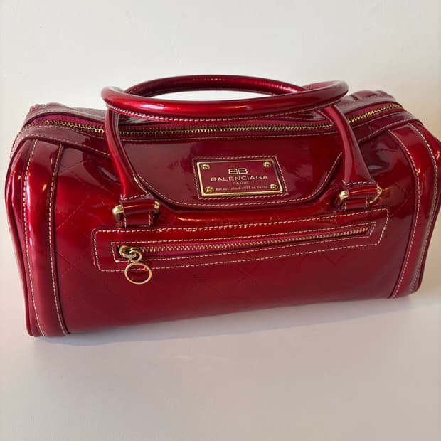 발렌시아가 레드 토트백