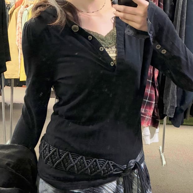 38)bon Appetit 빈티지 여성 후드 롱 슬리브(소매 찢어짐)