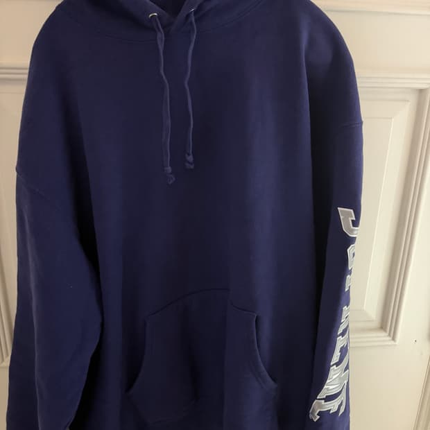 슈프림 슬리브 아크 후드 스웨트 셔츠 워시드 네이비