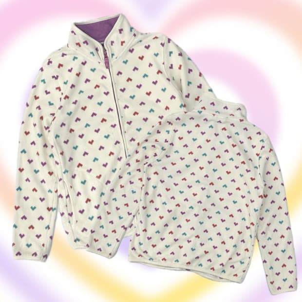 💜팝갸루 하트 후리스💜재팬 유니클로 갸루 플리스 집업 