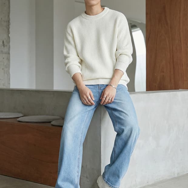 ORDINARY PEOPLE 오디너리피플 캐시미어 혼방 절개 니트