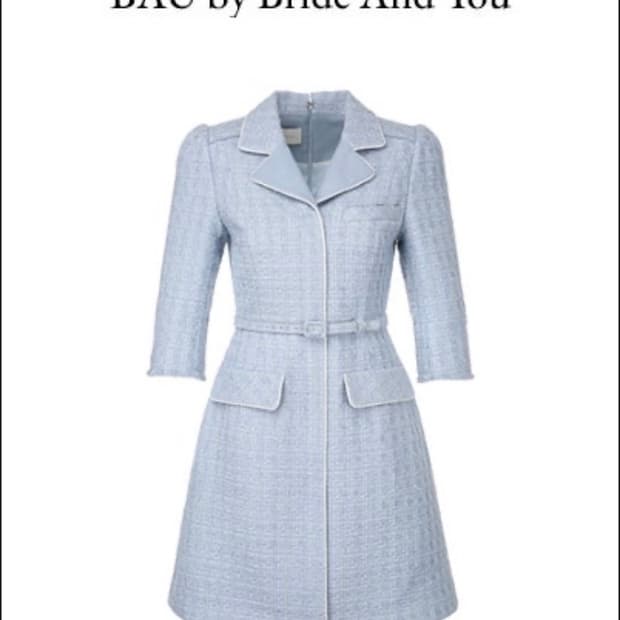 브라이드앤유 매디슨 노치드 카라 트위드 미니 드레스