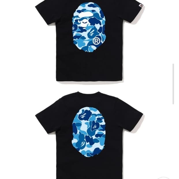 베이프 정품 여성용 S 에이비씨 카모 빅 에이프 헤드 티