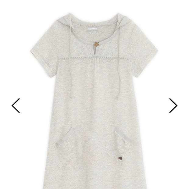 허그유어스킨 Hooded layered knit dress (Ivory)