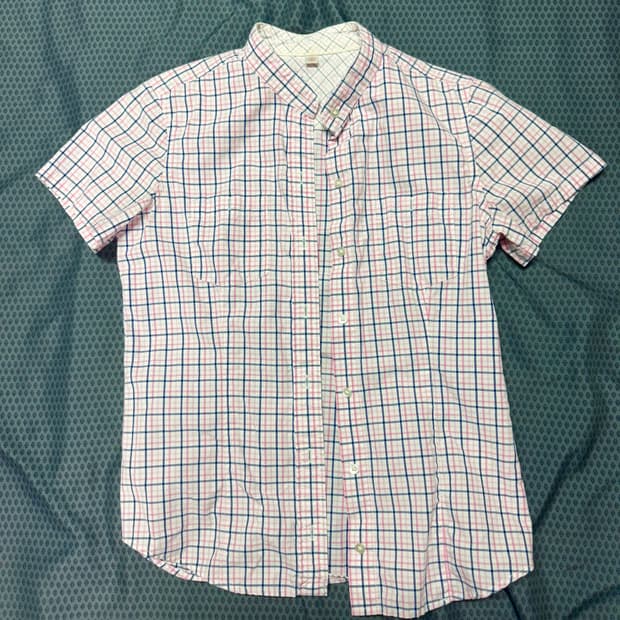 빈티지 체크 반팔셔츠