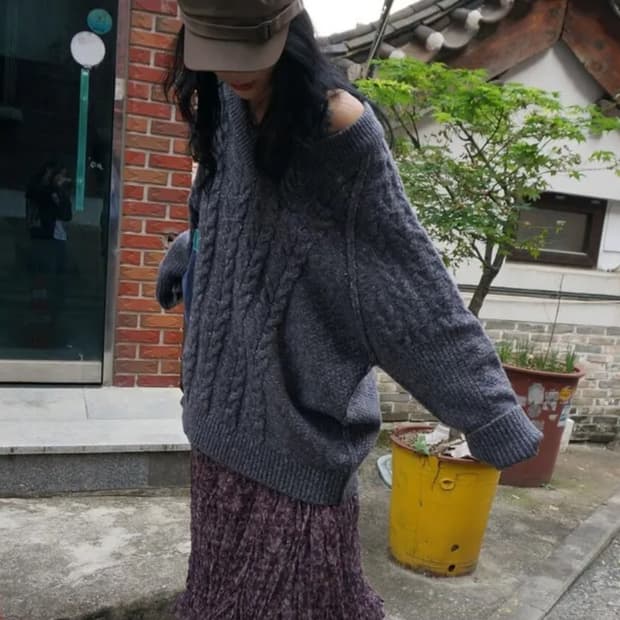 모래하우스 오버핏 니트