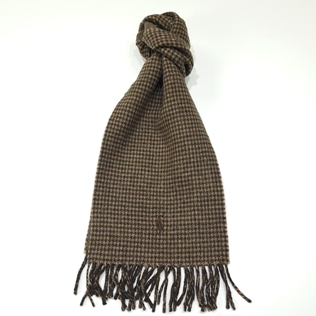 MX452 폴로 이태리판 램스울 양면 하운드투스 머플러 목도리