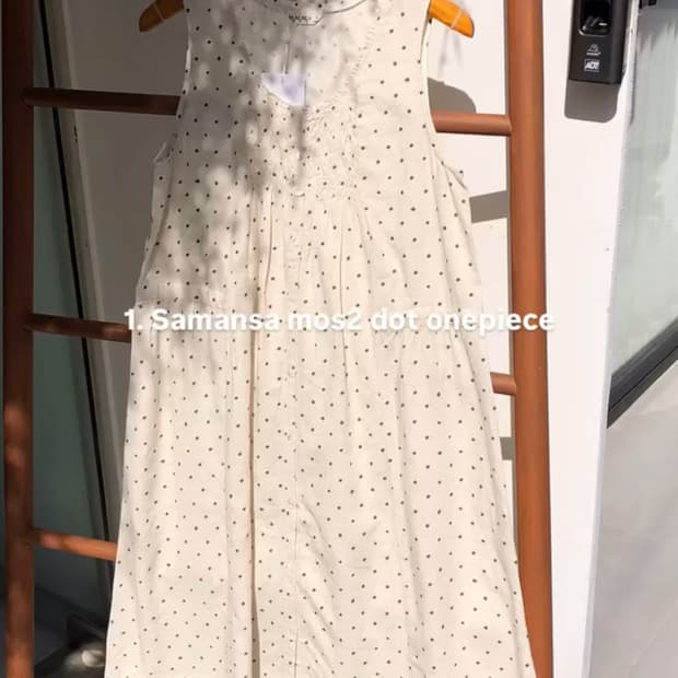 일본 빈티지 도트 원피스