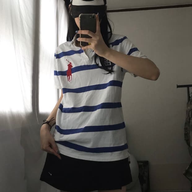 폴로 빅포니 스트라이프 반팔티셔츠