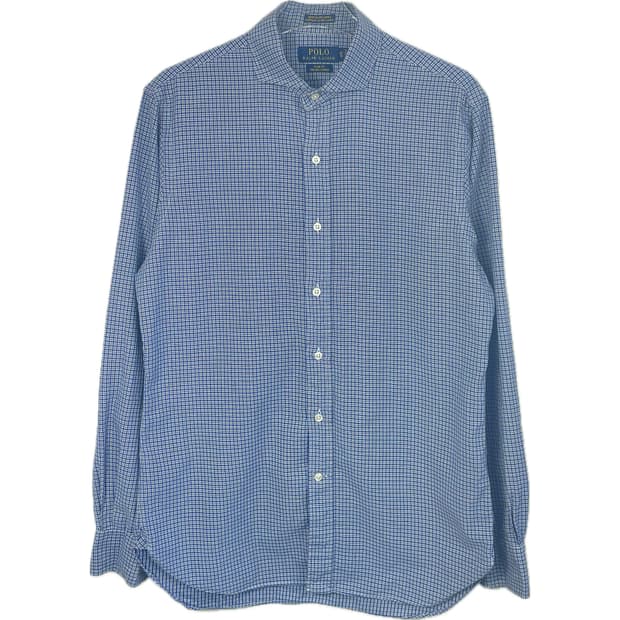 [M] 폴로 랄프로렌 블루 체크 셔츠 ITALY FABRIC