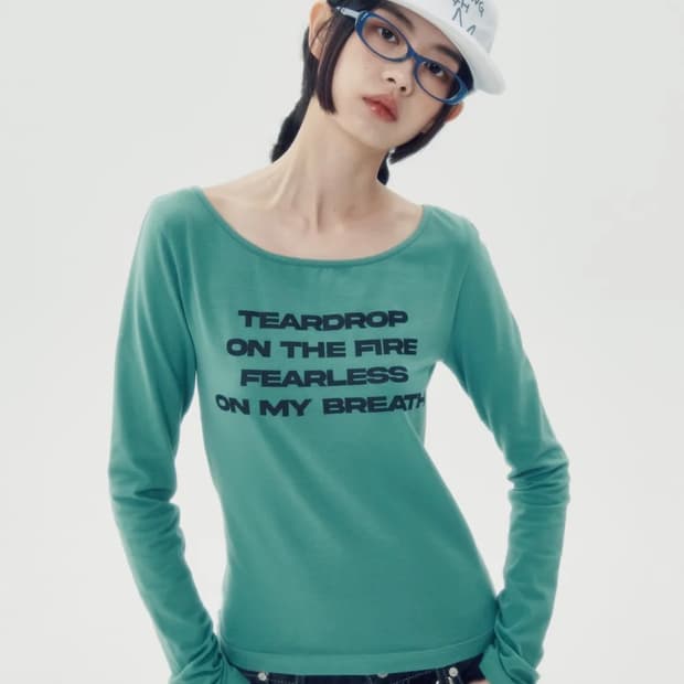 러닝하이 레터링 슬림티