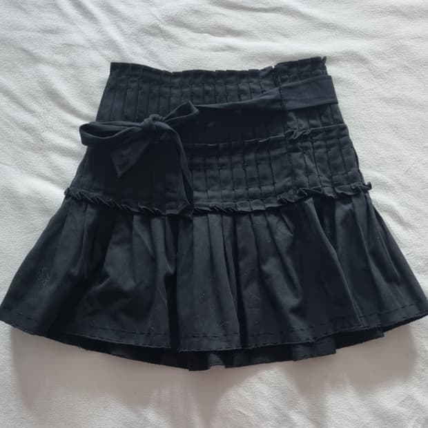 빈티지 아르마니 블랙 리본 스커트