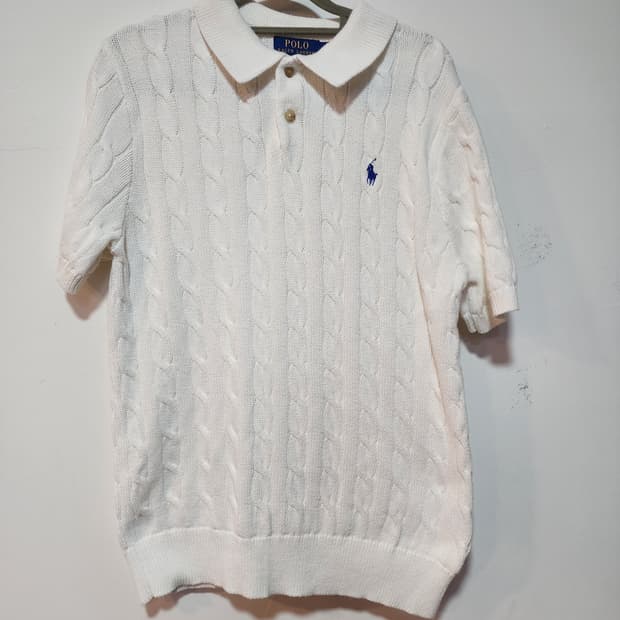 폴로 랄프로렌 케이블 니트 반팔 M