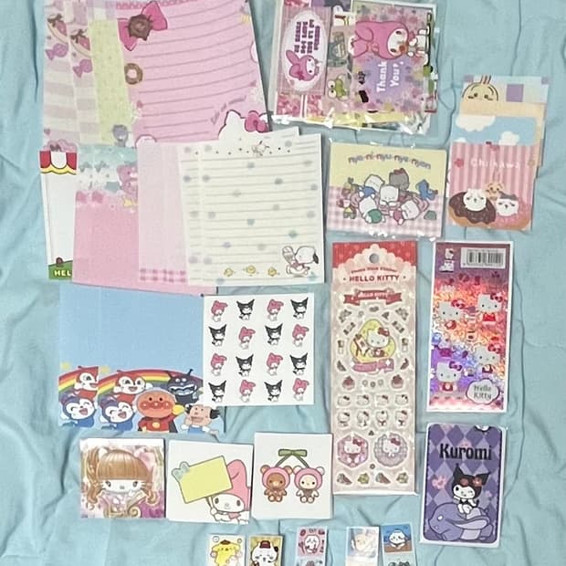 산리오+먼작귀)메모지+스티커 세트