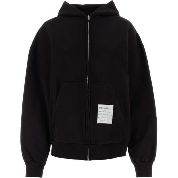 발렌시아가 샘플 스티커 후드 집업 블랙 XXL