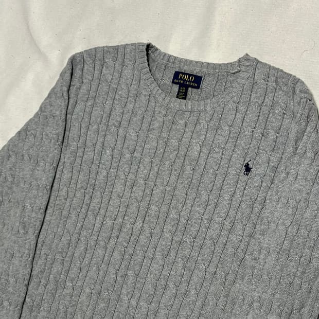XL 폴로랄프로렌 그레이 케이블 니트
