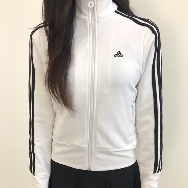 Adidas White & Black Track Top Jacket