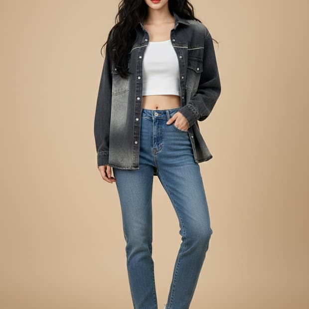 리펠러(REPELLER) 웨스턴 워싱 데님 셔츠