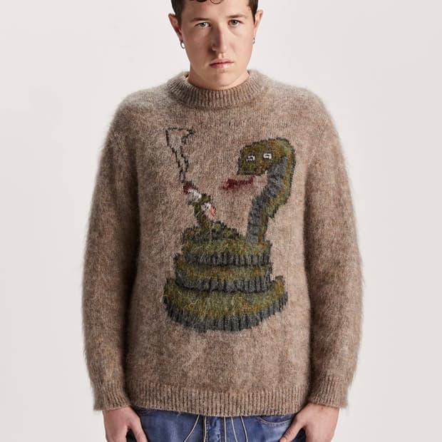 [S,M,L]마리아노 25ss 스네이크 모헤어 니트/브라운