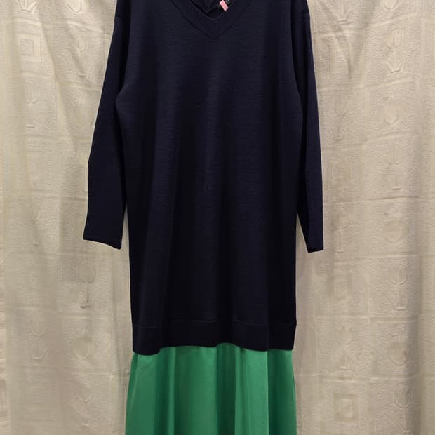 시슬리 Sisley 투톤 니트 롱 원피스 프리사이즈