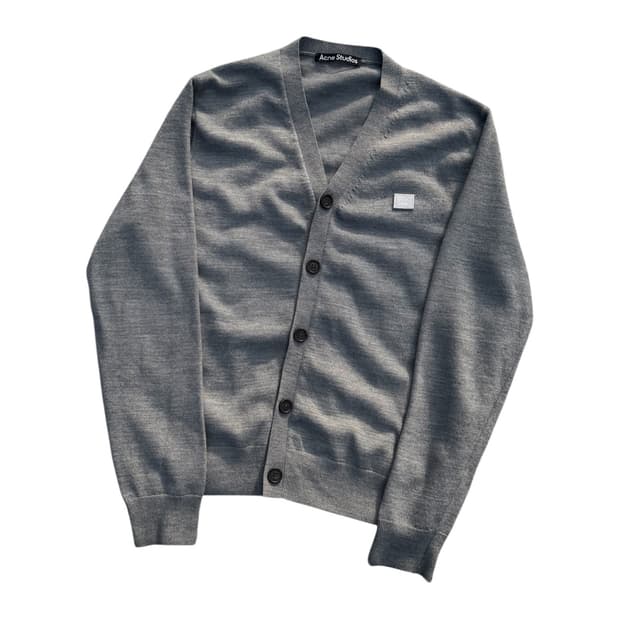 Acne 아크네 페이스로고 울 니트 가디건