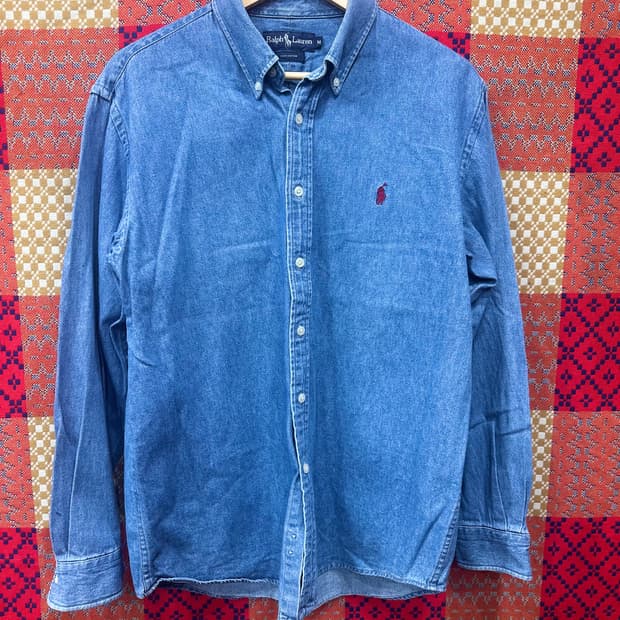 90s 폴로빈티지 데님셔츠 m