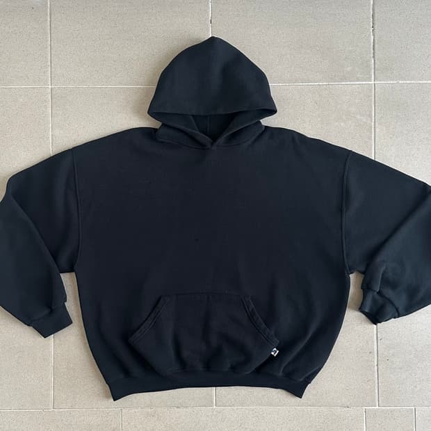 00s 빈티지 러셀 후드 블랙 XXL