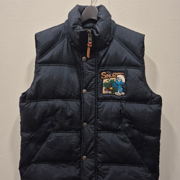 홀 하우스 더 스머프 덕다운 패딩 조끼 남성 105사이즈