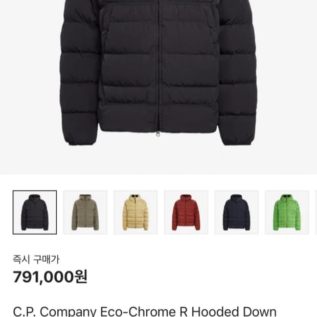 C.P. 컴퍼니 에코 크롬 R 후드 다운 고글 자켓 블랙 - 23FW 5