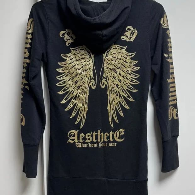 일브 갸루 금박 후드집업