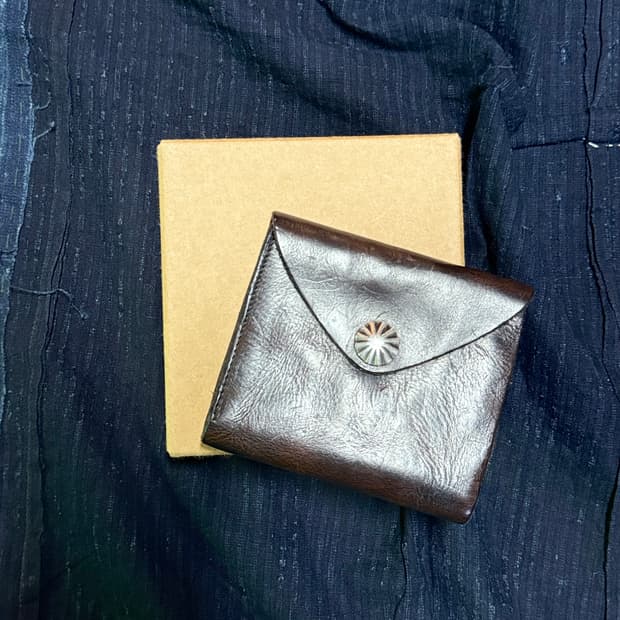 R.R.L 콘초 레더 월렛 다크 브라운