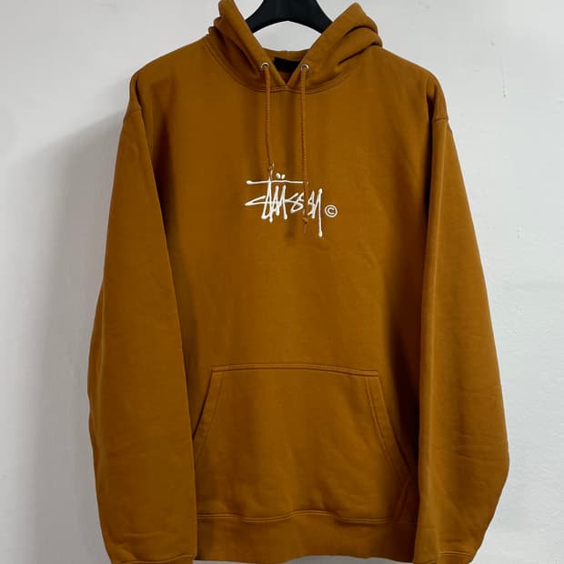 스투시 스펠아웃 머스타드 오버핏 후드티  (on.225)  