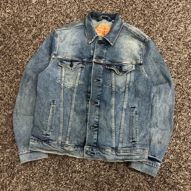 리바이스 워시드 데님 트러커 자켓 청자켓