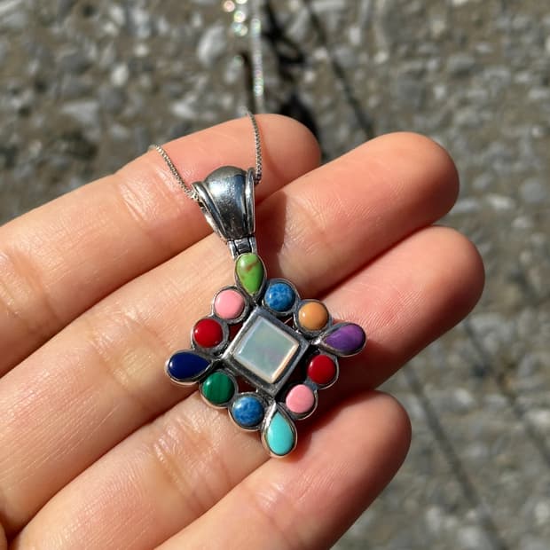 Vintage Multi-Gemstone Ethnic Rhombus 92