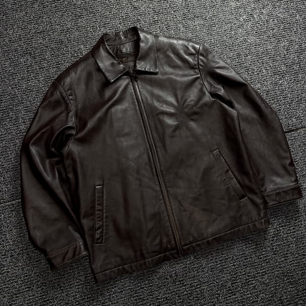 MAESTRO 비건레더 브라운 싱글 라이더 자켓 1669