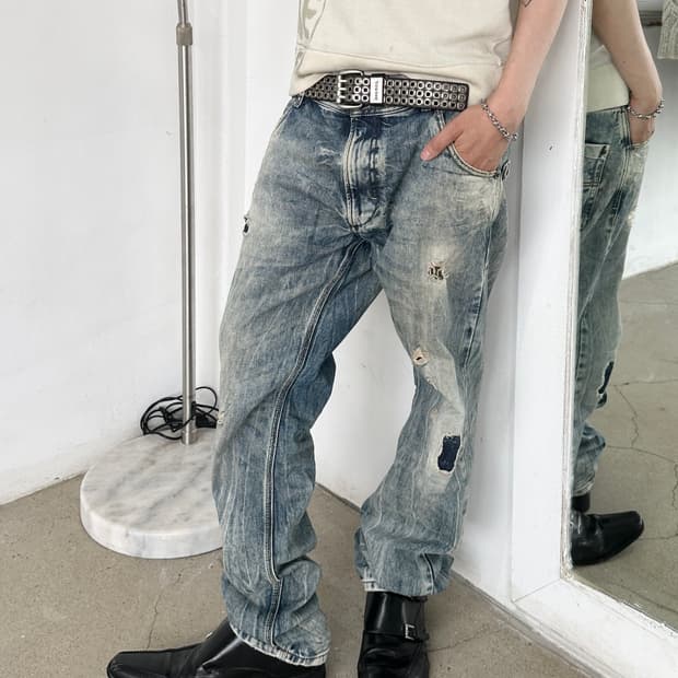 디젤 링클 워싱 데님 팬츠