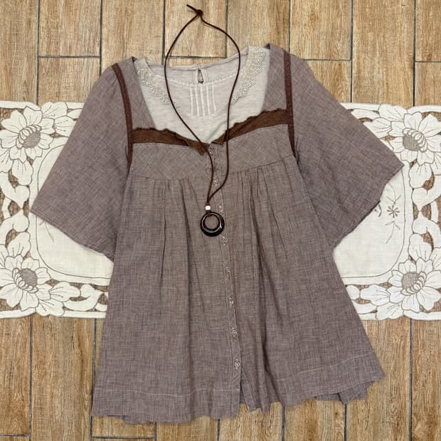 Lace Square Neck Blouse 0104