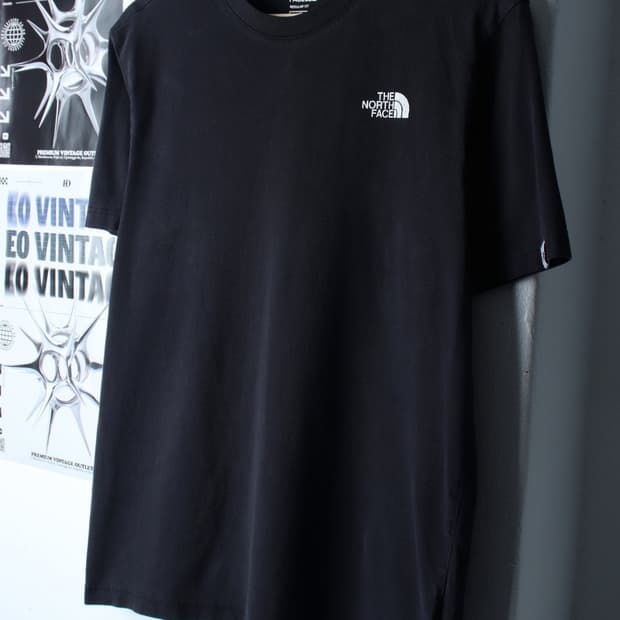 (L-XL) 노스페이스 반팔 티셔츠 스몰로고 블랙 에이징-7B4E