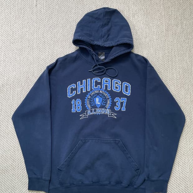 빈티지 Chicago 1837 후드 스웻
