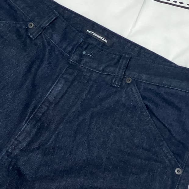 해칭룸 wide curve jeans indigo