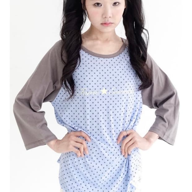 샵페어리 도트 슬리브 탑